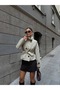 Double-Breasted High Collar Belted Cape Trench Coat - 4
