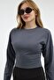 Women's Long Sleeve Smocked Crop Blouse - 5