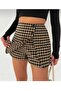 Houndstooth Patterned Short Skirt - 2