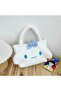Cute Rabbit Cinnamoroll Patterned White Plush Bag – Zippered, Shoulder Strap, Soft Handbag