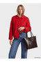 Leather look women's shoulder bag