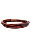 Tan Black Genuine Leather Double Row Wrap Copper Color Magnetic Clip Men's Bracelet M071B