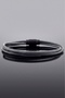 Gray Original Leather 3 Row Black Color Magnetic Clip Men's Bracelet M068B