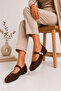 Gold Almond Buckle Suede Babet Elastic Belt Non-Slip Sole Daily Comfortable Home Outdoor Shoes Stc1330 - 3