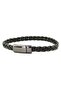 Khaki Green Braided Hard Leather Anthracite Metal Magnet Men's Bracelet M061B - 3