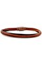 Tan Black Original Leather 3 Row Copper Color Magnetic Clip Men's Bracelet M069B - 2