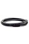 Grey Black Genuine Leather Double Row Wrap Black Color Magnetic Clip Men's Bracelet M071A - 3