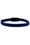 Navy Blue Hair Braid Rope Black Color Metal Magnet Men's Bracelet M062G