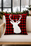 Christmas Themed Set of 4 Decorative Throw Pillow Covers – Deer and Ho Ho Ho Patterned (Double Sided) - 5