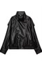 New Season Women's Zra Oversize Stand Collar Leather Jacket - 4