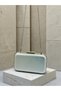 Silver Gray Lame Matte Leather Metal Detailed Chain Strap Women's Evening Dress Bag Wedding Engagement Graduation - 5
