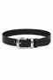 Women's Black Genuine Leather Thin Belt - 3