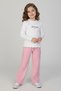 Girl Child 3-8 Years Old Printed Long Sleeve Camisole Bodysuit White - 2