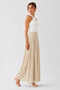 Women's Tencel Elastic Waist Double Pocket Skirt-Looking Pants - 4
