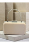 Light Skin Matte Leather Silver Metal Detailed Chain Strap Women's Evening Dress Bag Wedding Engagement Graduation - 3