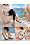 Women's Plush Home Slippers Cute Panda Patterned Winter Warm Closed Toe Soft Sole Slippers Stc1332 - 6