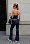 Rope Strap Blouse Wide Leg Trousers Women's Two-Piece Set 52135015 - 2