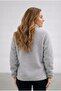 Women's Gray Comfortable Thick Plush Welsoft Fleece Jacket with Full Zipper Front Pocket - 3