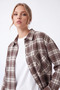 Women's Plaid Patterned Long Sleeve Oversize Lumberjack Shirt - 2