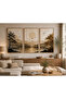 3-Piece Framed Look Beige Nature Scenery Mdf Painting Set Wall Decor for Living Room Living Bedroom Kitchen - 4