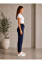 Black Modal Fabric Balloon Model Ribbed Front Comfortable Fit Pants - 4