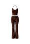 Rope Strap Blouse Wide Leg Trousers Women's Two-Piece Set 52135015 - 3