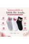 Women's Butterfly Patterned Short Socks 3-Piece Set |   80% Cotton Seamless, Black White Gray - 4