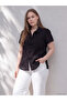 Ozmarka New Season Black Large Size Embroidered Women's Shirt