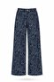 Navy Blue Shawl Patterned Trousers 22901