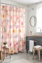Pink Checkered Flowers Patterned Shower Curtain, Bathtub Curtain 175X200Cm - 5