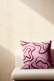 Retro Wave - Pink Burgundy Curly Patterned Set of 2 Double-Sided Decorative Throw Pillow Covers - 2