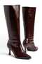 Angeles Burgundy Pointed Toe Women's Heeled Boots - 3