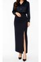 Above-The-Knee Slit Pencil Skirt with Drawstring Puerto Rican Fabric Long Maxi Pencil Skirt for Office and Special Occasions - 2