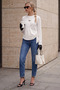 Women's Crew Neck Long Sleeve Basic Blouse Relaxed Fit Casual Top