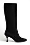 Vicenza Black Suede Pointed Toe Women's Heeled Boots