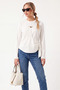 Women's Crew Neck Long Sleeve Basic Blouse Relaxed Fit Casual Top - 6
