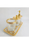 4 Piece Gold Detailled Bathroom Set for Countertop - 4