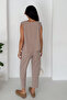 Women's Sleeveless Blouse with Elastic Waist and Comfortable Cut Pants Two-Piece Set - 6