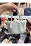 Women's Pleated Detailed Leather Look Hand Shoulder Bag - 2