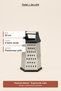 6-Face Metal Corner Grater 20 cm Stainless Steel Kitchen Grater with Non-Slip Base - 2