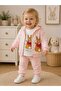 Baby Girl Cute Overflowing Printed Hooded Zippered 3-Piece Set - 4