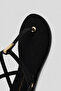 Women's Black Suede Casual Sandals with Gold Detail, Size 35-42 - 5