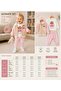Baby Girl Love Teddy Bear Embroidered Baby Collar Jacket Cotton 3-Piece Set - 8