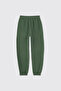 Girl's Green Sweatpants with Elastic Waist - 2