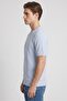 Men Crew Neck Short Sleeve Textured T-Shirt, Light Blue - 3