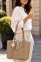 Women's Hand and Shoulder Bag with Scarf Detail, Casual Stylish Large Size Shoulder Bag - 5