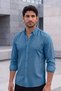 Men's Blue Pera Linen Shirt – Summer Comfortable Fit Stylish Shirt - 2