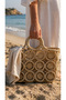 Handmade Natural Raffia Hand-Knitted Straw Bag 38X28X22Cm) Large Size - 5