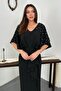 Black top with pearl cape dress - 3