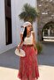 Shawl patterned chiffon flared maxi skirt 4098 - 4